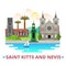 Saint Kitts and Nevis country design Flat cartoon