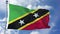 Saint Kitts and Nevis Flag in a Blue Sky