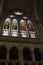 Saint-Laurent-sur-Sevre, France - September 10, 2016: Stained glass window of the Chapel Of The Convent Of The Daughters Of