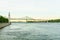 Saint Lawrence River, clock tower, and Jacques Cartier Bridge, Montreal