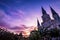 Saint Louis Cathedral Cabildo Sunset Moon New Orleans Louisiana