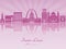 Saint Louis skyline in purple radiant orchid