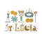 Saint Lucia Day celebration elements set