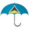 Saint Lucia flag umbrella