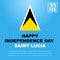 Saint Lucia Independence Day 22 February. Concept for a banner or invitation to a holiday