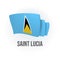 Saint Lucia vector flag. Bended flag of Saint Lucia, realistic vector illustration