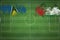 Saint Lucia vs Palestine Soccer Match, national colors, national flags, soccer field, football game, Copy space
