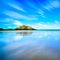 Saint Malo Fort National and beach, low tide. Brittany, France.