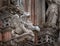 Saint Marc\\\'s lion with wings sculpture on the facade of gothic Duomo di Siena cathedral