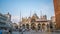 Saint Mark Basilica in Venice, millions of tourists travel to Italy, hyperlapse