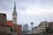 Saint Martins Cathedral and New Bridge cityscape Bratislava