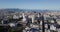 Saint Mary cathedral San francisco city fly forward aerial drone overlooking the goldengate bridge