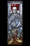 Saint Maximilian Kolbe, stained glass window in St. John church in Piflas, Germany