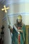 Saint Methodius statue on the high altar in the church of Saint Anne in Lobor, Croatia