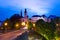 Saint Michael\'s Church at night in Luxembourg