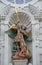 Saint Michael slaying the dragon, statue on the portal of the church of St. Leodegar in Lucerne