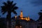 Saint Michel Basilica in Menton at night