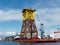 SAINT NAZAIRE,FRANCE, MARCH 16, 2018, Jacket for offshore substation