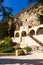 Saint Neophytos Monastery.  The view of exterior of the Engleistra Place of Seclusion, built in a natural cave, with small chapel