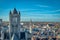 Saint Nicholas` Church - gothic tower dominates Ghent`s skyline