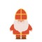 Saint Nicholas Day. Sinterklaas Eve. Cute character gnome on white background. Winter holiday day. Vector flat