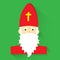 Saint Nicholas on green background, flat design, vector illustration