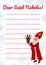 Saint Nicholas letter vector blank template with cute illustration of St Nicholas or Sinterklaas. European winter tradition. Gifts
