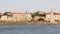 Saint Nicholas monument and old town Nessebar cityscape