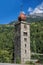 Saint Nicolas bell tower in Swiss Alps