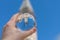 Saint Nikola Church tower reflected in a glass ball