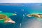 Saint Nikola fortress and Sibenik bay entrance aerial view