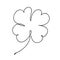 Saint patrick clover leaf, Continuous line art