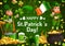 Saint Patrick Day, leprechaun and shamrock pattern
