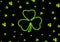 Saint Patrick Day neon clover leaf abstract background