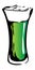 Saint Patrick Day special Irish Pilsner pint green beer glass. Hand drawn ink style graphics illustration. Craft draft