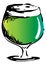 Saint Patrick Day special Irish Snifter pint green beer glass. Hand drawn ink style graphics illustration. Craft draft