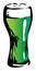 Saint Patrick Day special Irish Weizen pint green beer glass. Hand drawn ink style graphics illustration. Craft draft