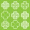Saint Patrick Day sticker set with cute shamrock leaves set suitable for St Patrick Day& x27;s sticker set