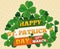 Saint Patrick Design Tangled with Clovers, Vector Illustration