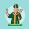 Saint Patrick figure symbol celebration for St. Patrick`s Day in 17 march. concept in cartoon illustration vector