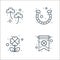 Saint patrick line icons. linear set. quality vector line set such as st patrick, clover leaf, horseshoes