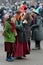 Saint Patrick`s Day celebration in Moscow. Women in carnival costume