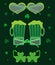 Saint Patrick\\\'s Day design elements. Irish party vector decoration glasses.