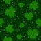 Saint Patrick\'s Day green clover seamless background vector illustration