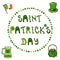 \' Saint Patrick\'s Day\'. Hand drawn St. Patrick\'s Day lettering outline typography for postcard, card, flyer, banner template.