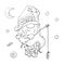Saint Patrick s Day holiday set, cute cartoon gnome, leprechaun. Vector illustration