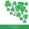 Saint Patrick`s Day shamrock icons greeting card white background