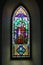 Saint Patrick on stained glass window