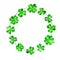 Saint Patrick wreath - trefoil leaves. Watercolor round border