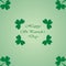 Saint Patricks Day clovers green background. Vector illustrasi